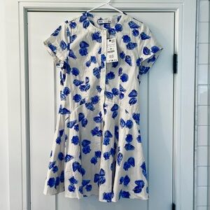 NWT Zara Shell Print Mini Shirt Dress Large